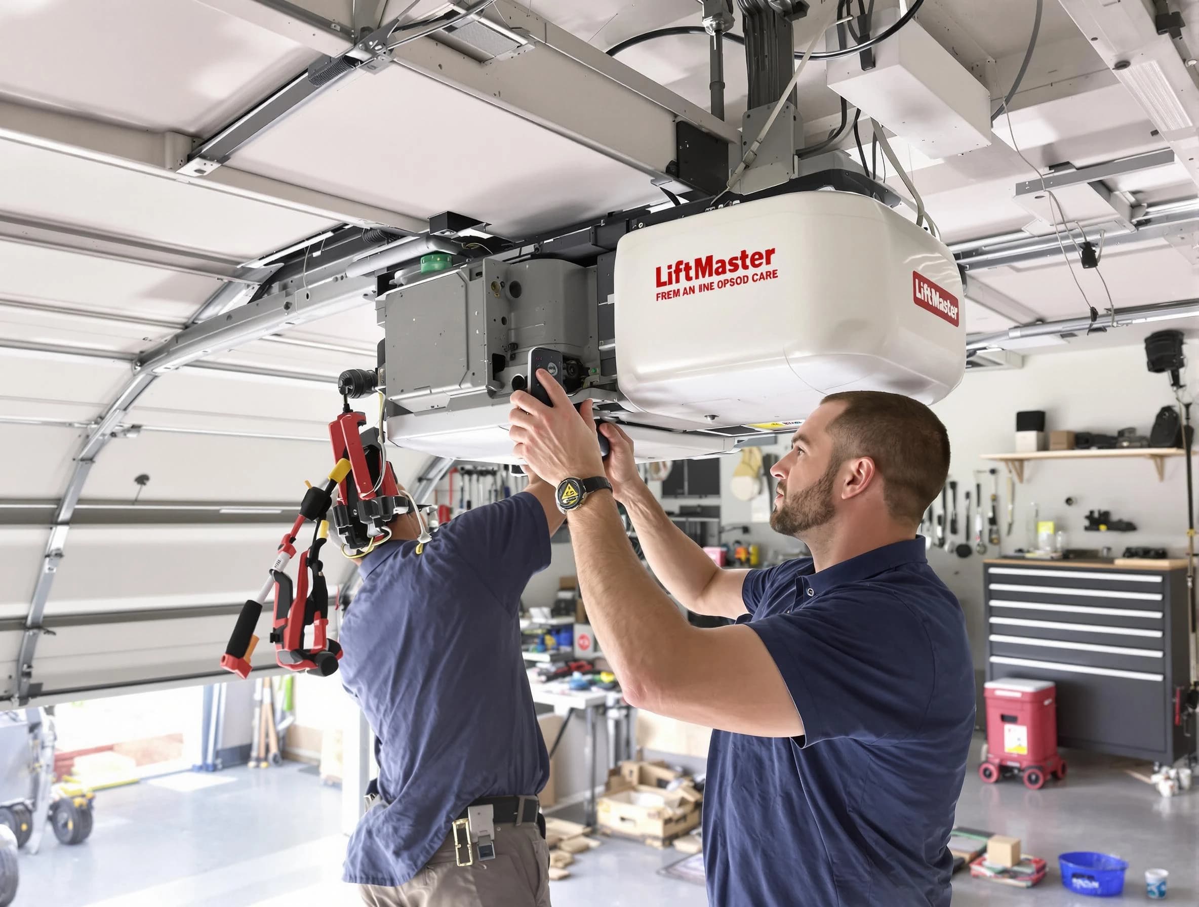 North Plainfield Garage Door Repair technician performing advanced diagnostics on garage opener in North Plainfield
