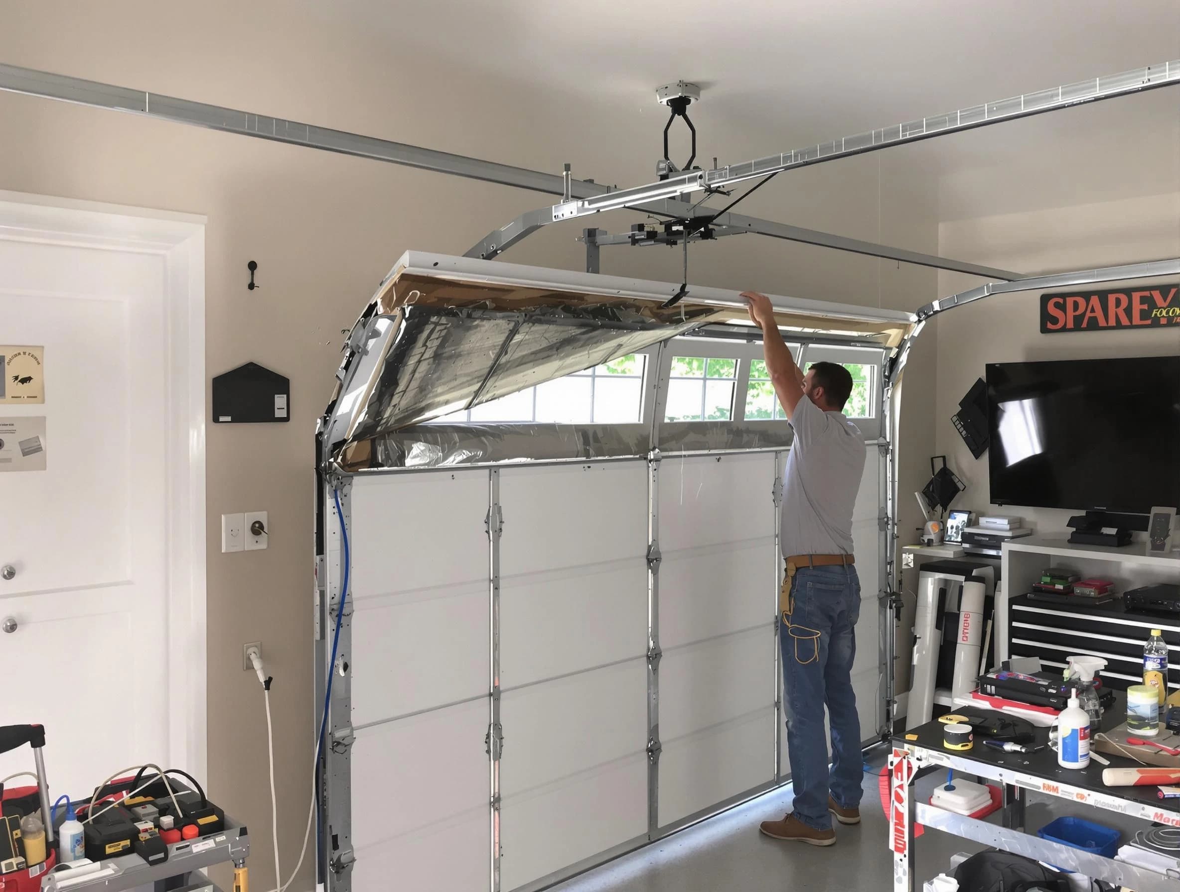 Garage door section replacement by North Plainfield Garage Door Repair in North Plainfield